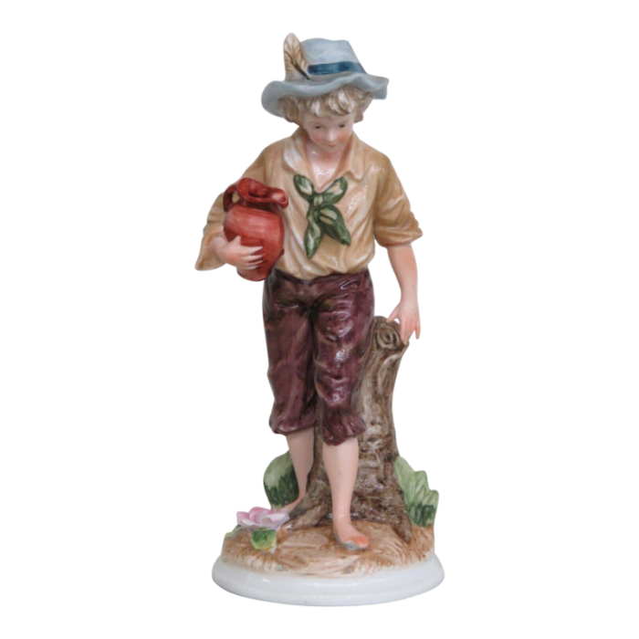 sculpture andrea by sadek ceramic bisque victorian boy porcelain figurine 5351