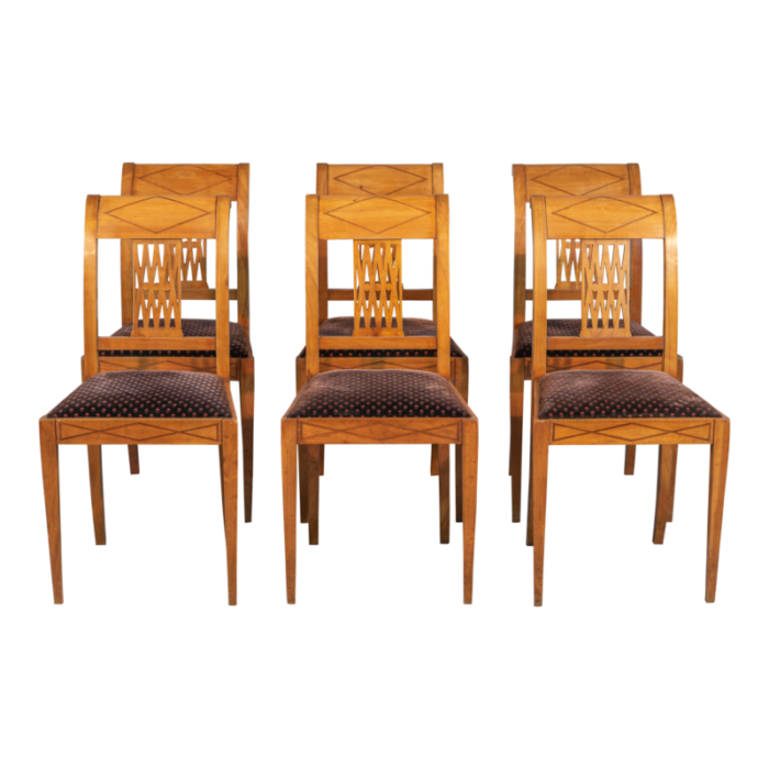 set of 6 french art deco dining chairs 8405