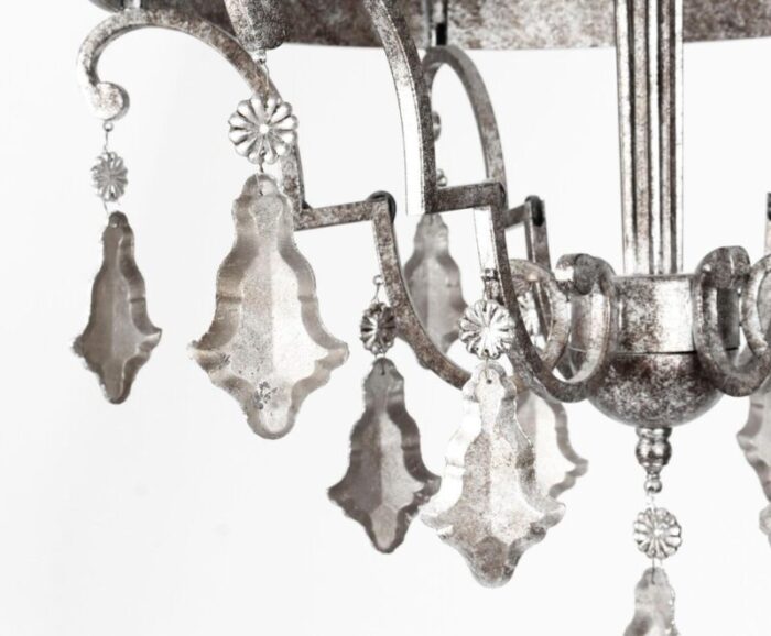 silvered bronze and mirrored chandelier late 20th century 5