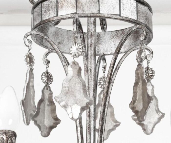 silvered bronze and mirrored chandelier late 20th century 6