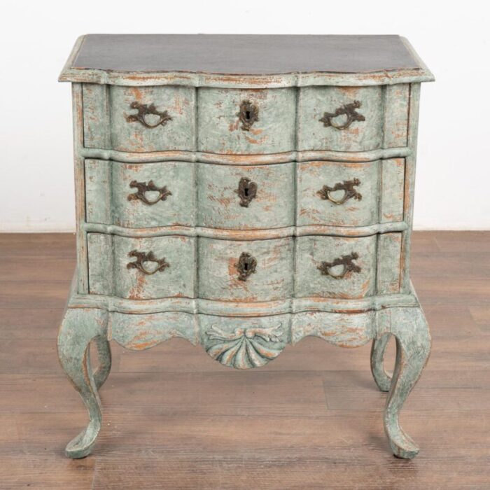 small oak painted rococo chest of three drawers denmark circa 1800 0332