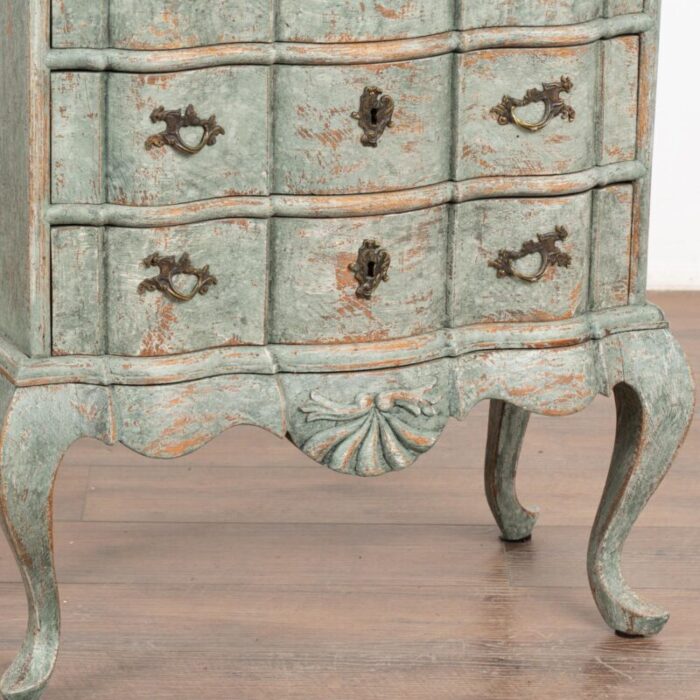 small oak painted rococo chest of three drawers denmark circa 1800 0472