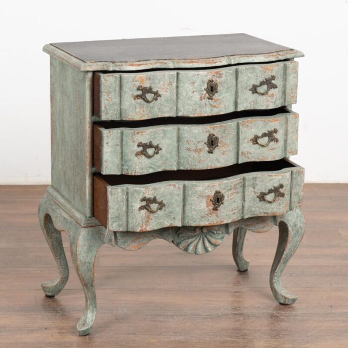 small oak painted rococo chest of three drawers denmark circa 1800 9299