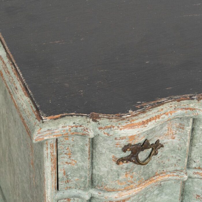 small oak painted rococo chest of three drawers denmark circa 1800 9798