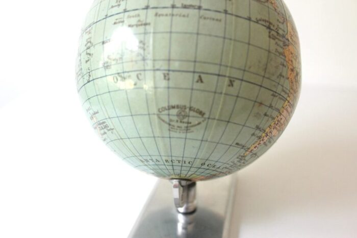 small vintage 1950s columbus globe dr r neuse printed in germany aluminum base 0599