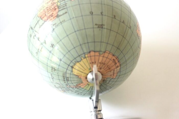 small vintage 1950s columbus globe dr r neuse printed in germany aluminum base 1346