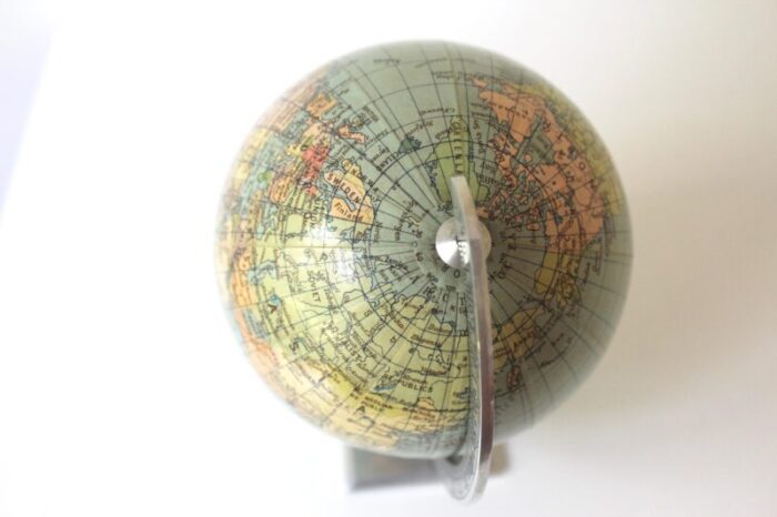 small vintage 1950s columbus globe dr r neuse printed in germany aluminum base 1441