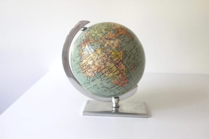 small vintage 1950s columbus globe dr r neuse printed in germany aluminum base 3961