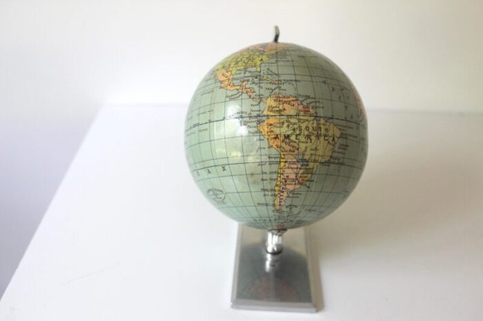 small vintage 1950s columbus globe dr r neuse printed in germany aluminum base 4470