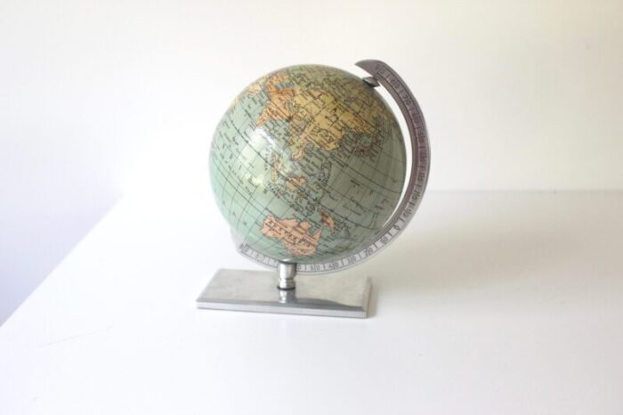 small vintage 1950s columbus globe dr r neuse printed in germany aluminum base 5334