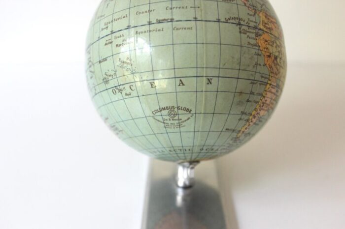 small vintage 1950s columbus globe dr r neuse printed in germany aluminum base 6584