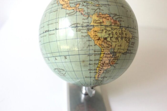 small vintage 1950s columbus globe dr r neuse printed in germany aluminum base 8397