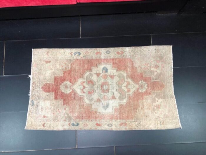 small vintage turkish wool rug 1960s 5037