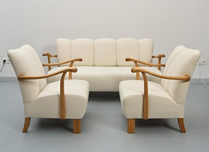 sofa and chairs by jindrich halabala 1930s set of 3 0079