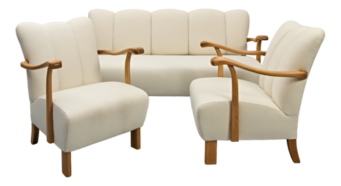 sofa and chairs by jindrich halabala 1930s set of 3 0669