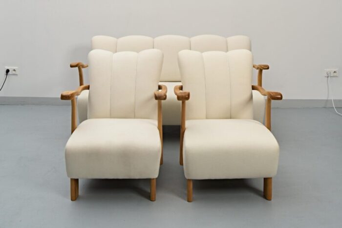 sofa and chairs by jindrich halabala 1930s set of 3 1609