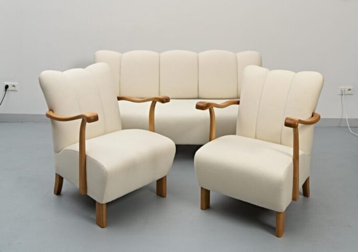 sofa and chairs by jindrich halabala 1930s set of 3 9107