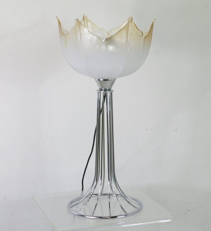 space age lamp with glass reflector metal base 1970s 20