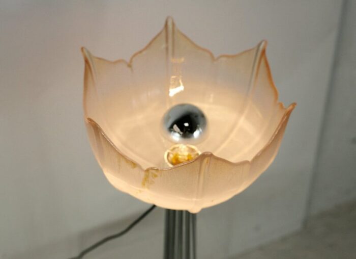 space age lamp with glass reflector metal base 1970s 6