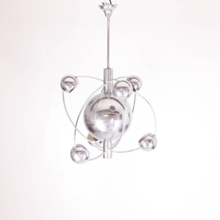 sputnik chandelier in chromed metal by goffredo reggiani 1970s 1