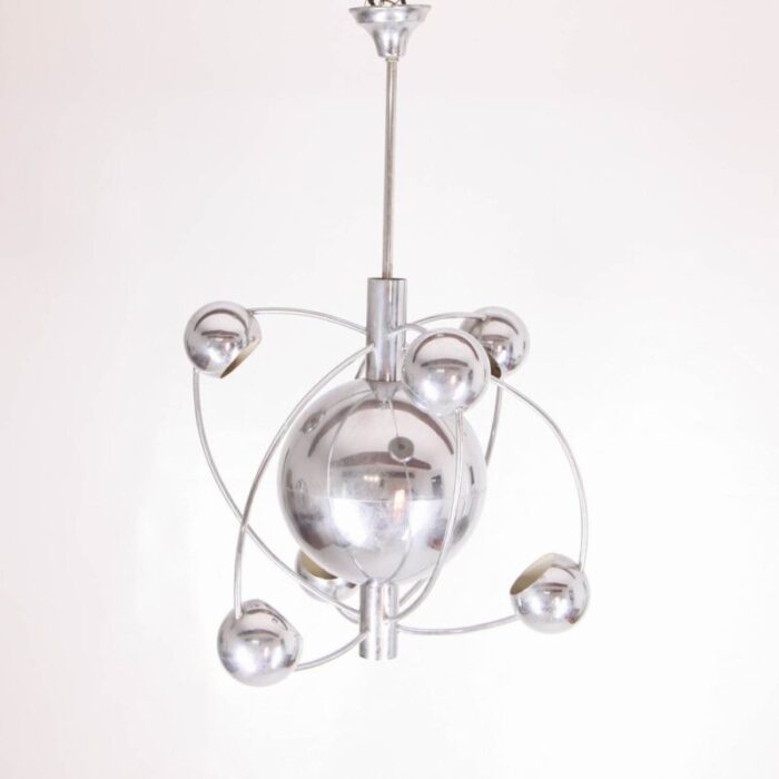 sputnik chandelier in chromed metal by goffredo reggiani 1970s 3