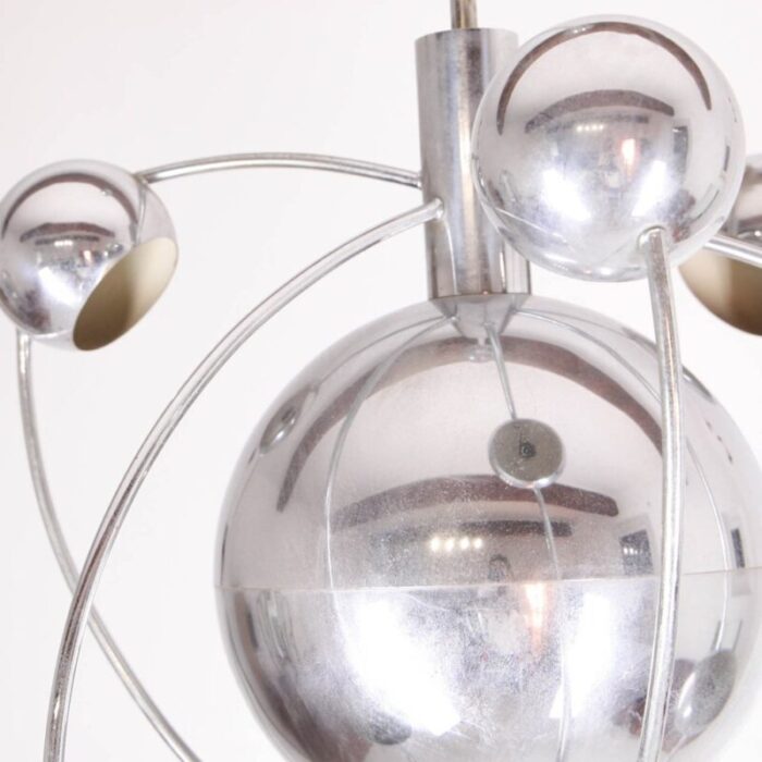 sputnik chandelier in chromed metal by goffredo reggiani 1970s 6