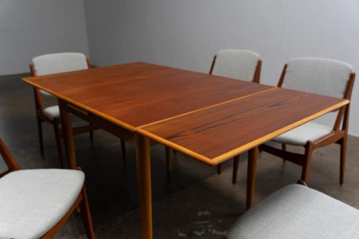 square teak dining table with extensions 1960s 0132