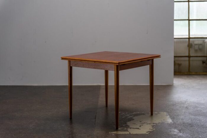 square teak dining table with extensions 1960s 7462