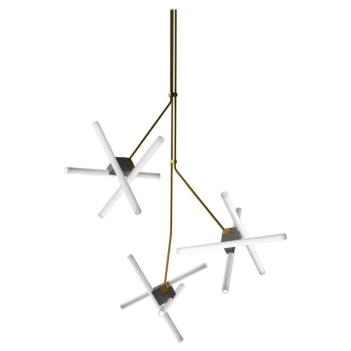 steel and brass olvidada triple lamp by pepe cortes for bd barcelona 1