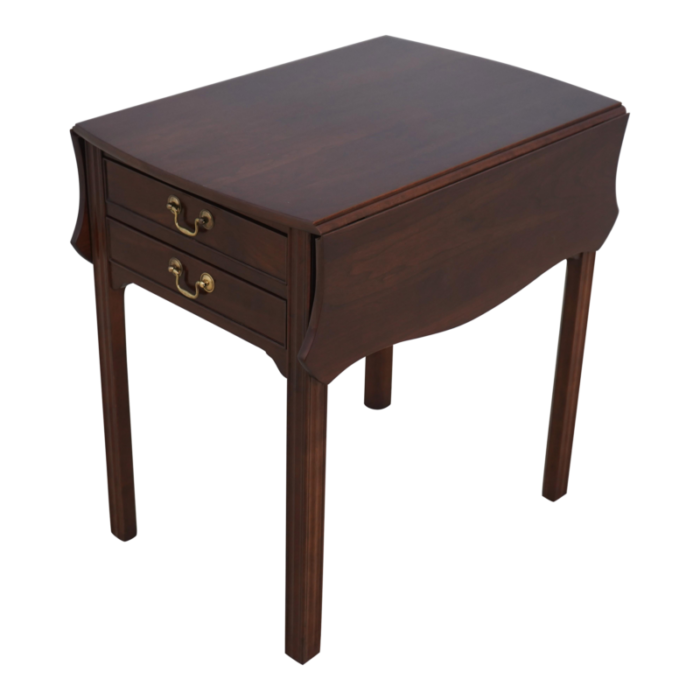 stickley chippendale cherry 2 drawer pembroke table 9990