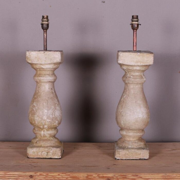 stone balustrade table lamps set of 2 1