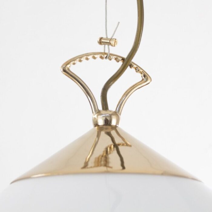 suspension lamp in white murano glass with yellow green and galvanic gold finishes italy 1980s 8