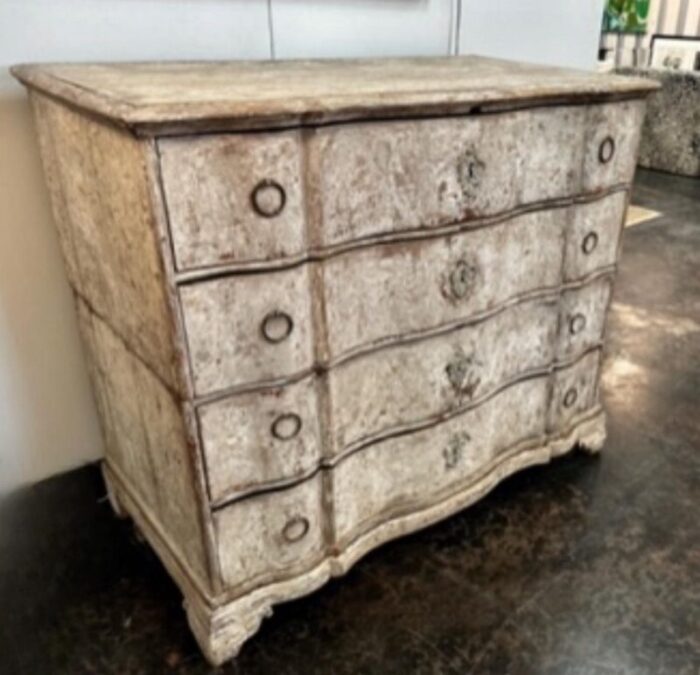 swedish 18th century gustavian serpentine two piece commode chest of drawers 3282