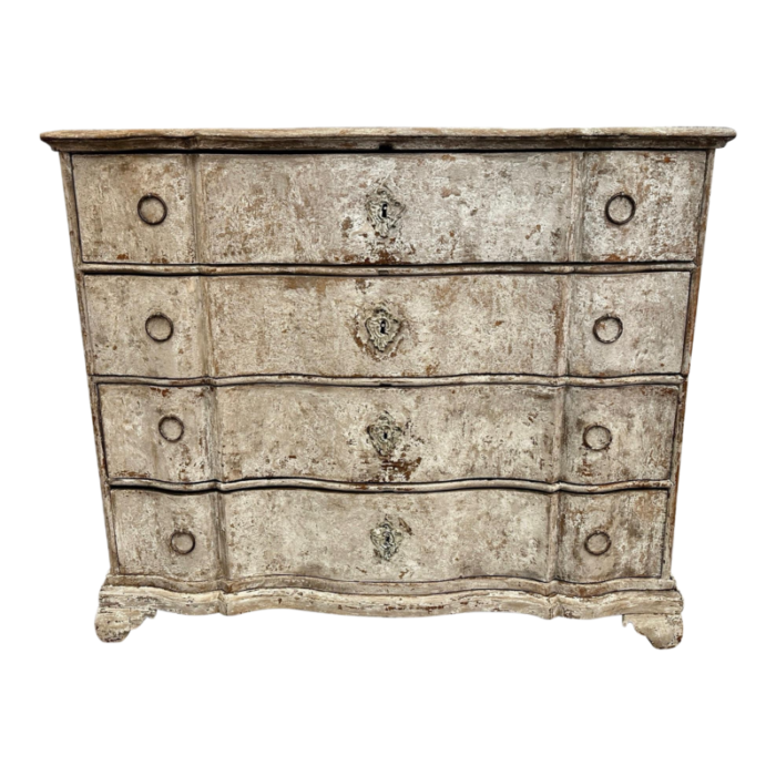 swedish 18th century gustavian serpentine two piece commode chest of drawers 9007