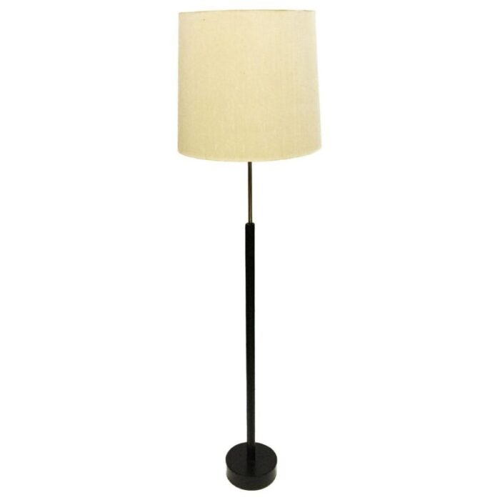 swedish leather and brass floor lamp from bergboms 1960s 1