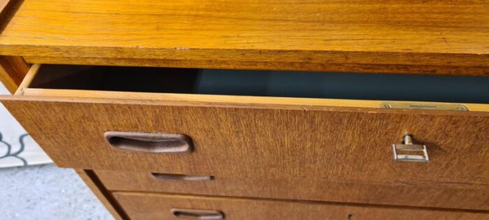 swedish tall boy teak dresser 1960s 6116