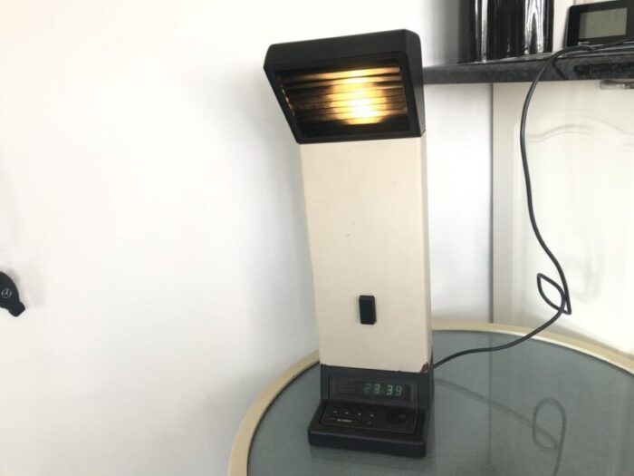 table lamp with alarm clock 1970s 1