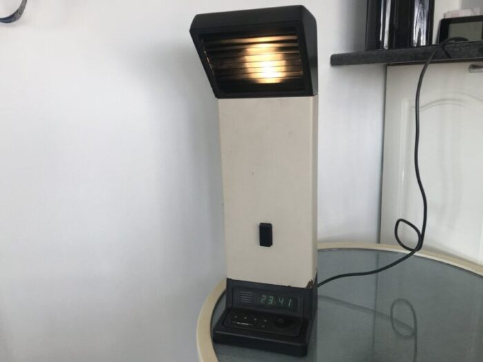 table lamp with alarm clock 1970s 6