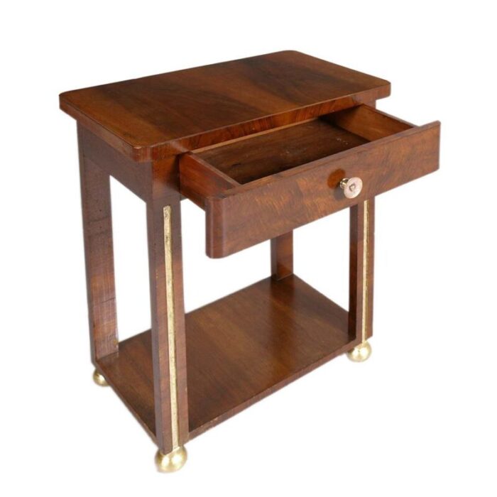 table nightstand in walnut by osvaldo borsani for atlier di varedo 1930s 2524