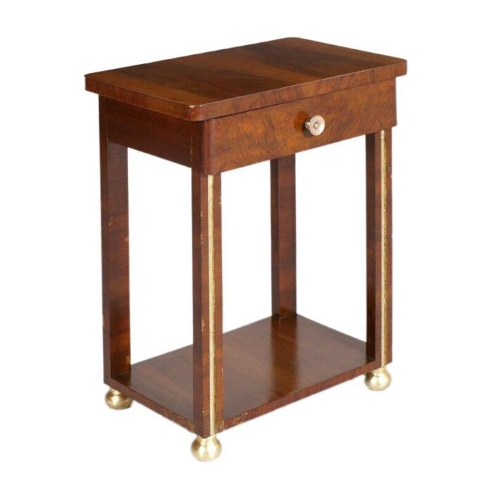 table nightstand in walnut by osvaldo borsani for atlier di varedo 1930s 9507