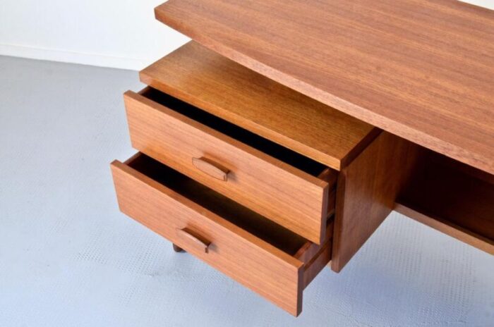 teak desk with floating top from g plan 1960s 0439