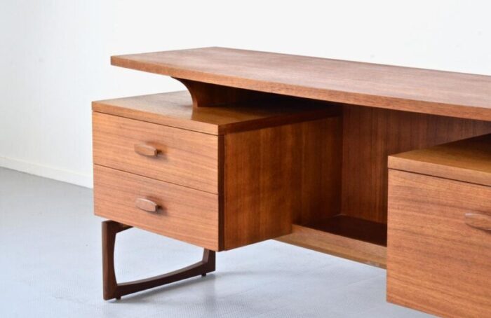 teak desk with floating top from g plan 1960s 4565