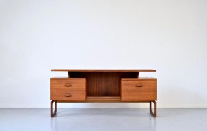 teak desk with floating top from g plan 1960s 5189