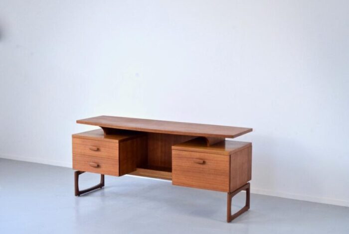 teak desk with floating top from g plan 1960s 8170