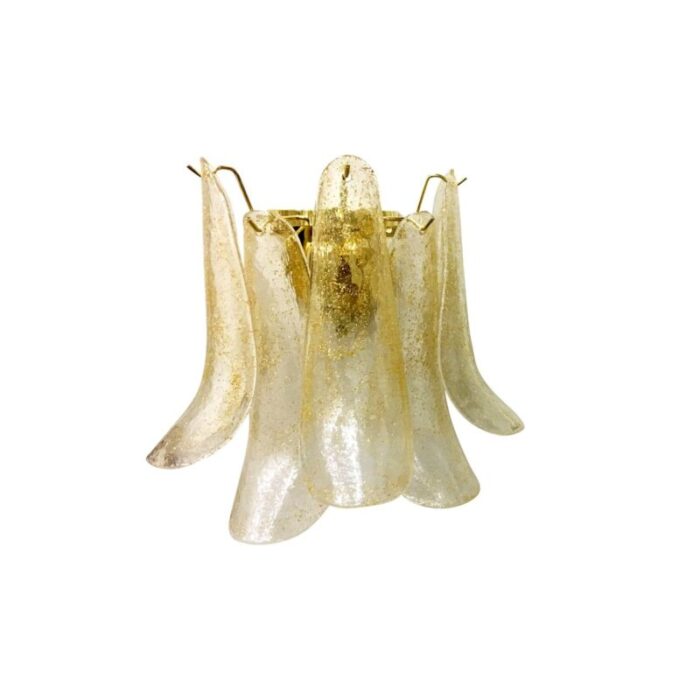 transparent and gold selle murano glass wall sconces from murano glass set of 2 1