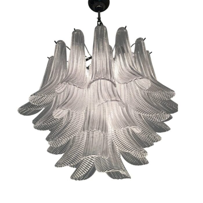 transparent striped murano glass selle chandelier from murano 1