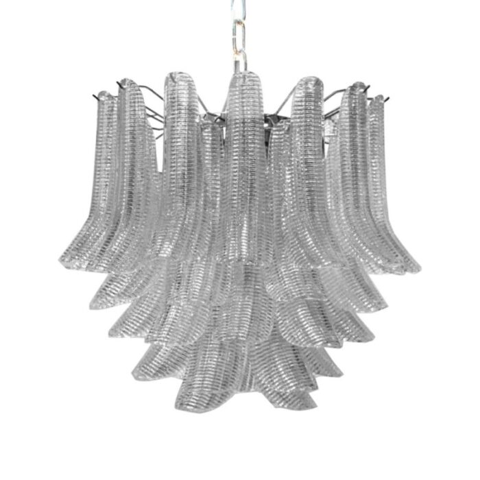 transparent striped murano glass selle chandelier from murano 3