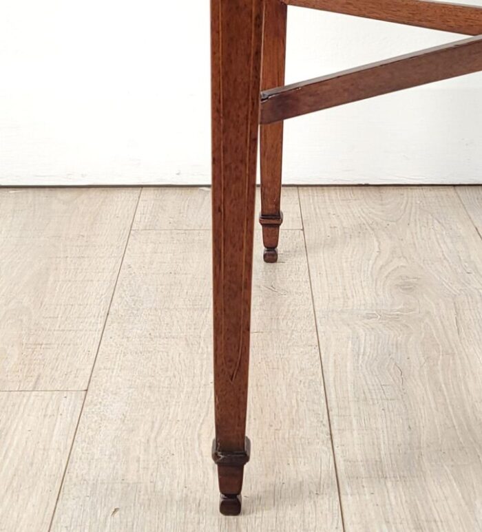 tray top inlaid walnut table circa 1900 4481