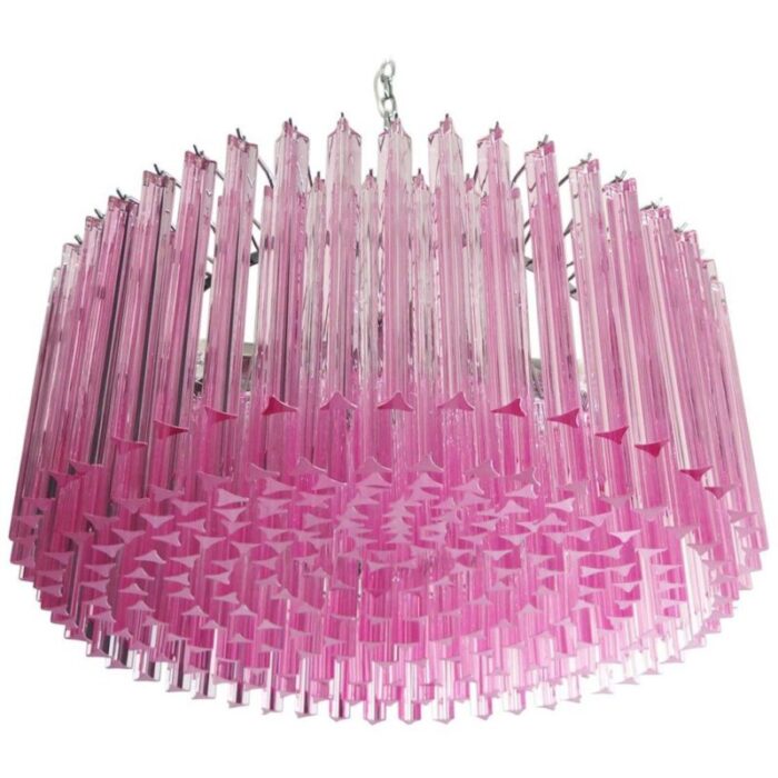 triedri glass chandelier with 265 pink prisms 1