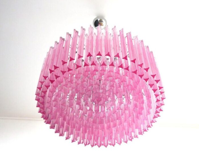 triedri glass chandelier with 265 pink prisms 10